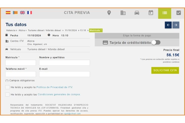 Cita Previa SITVAL itv valencia